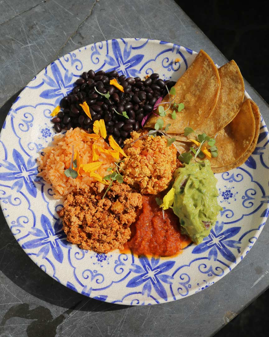 vegan huevos rancheros at Gracias Madre restaurant