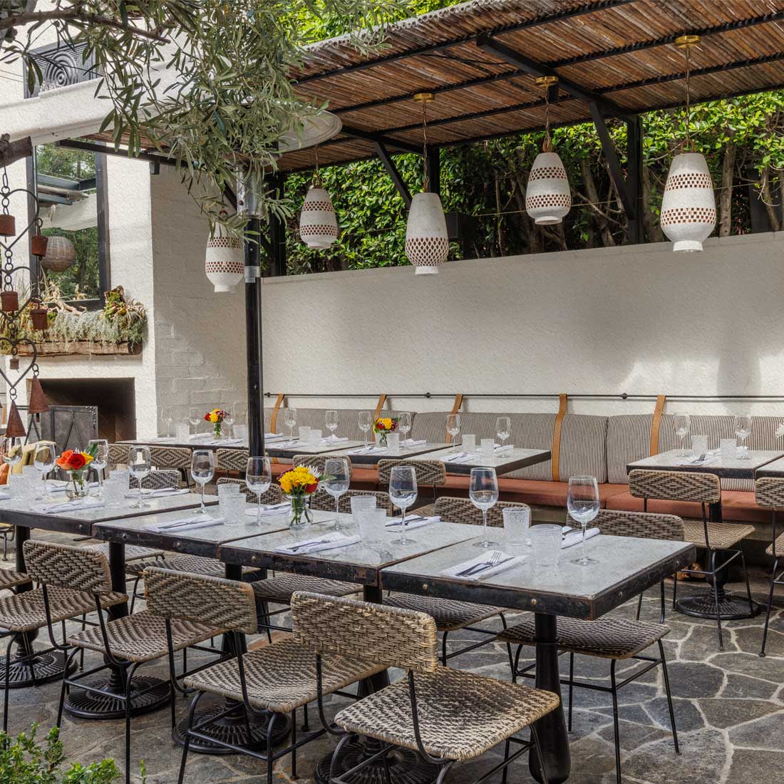 Semi-private quarter patio event space