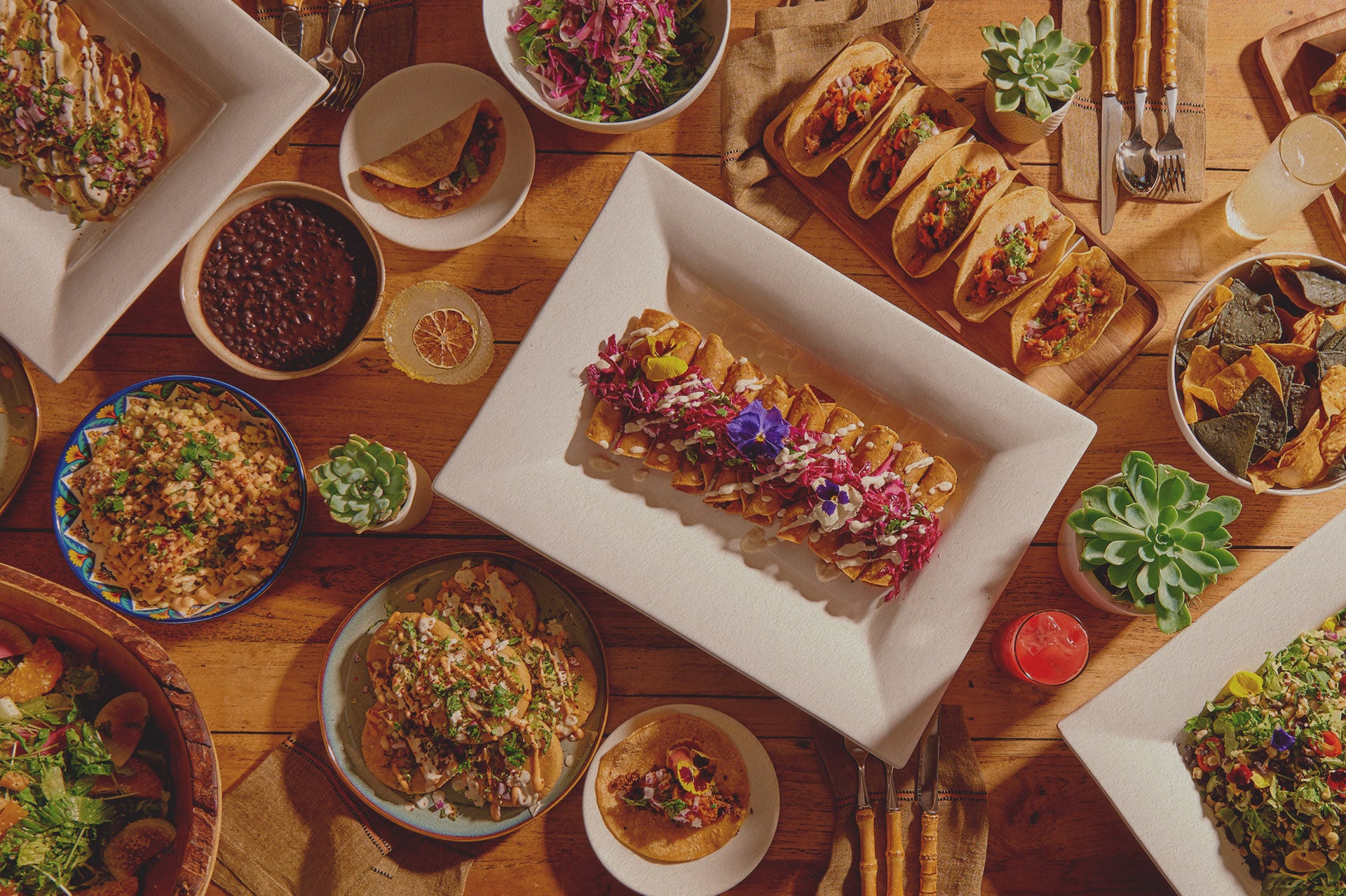 Assorted vegan plant-based food platters from the Gracias Madre catering menu