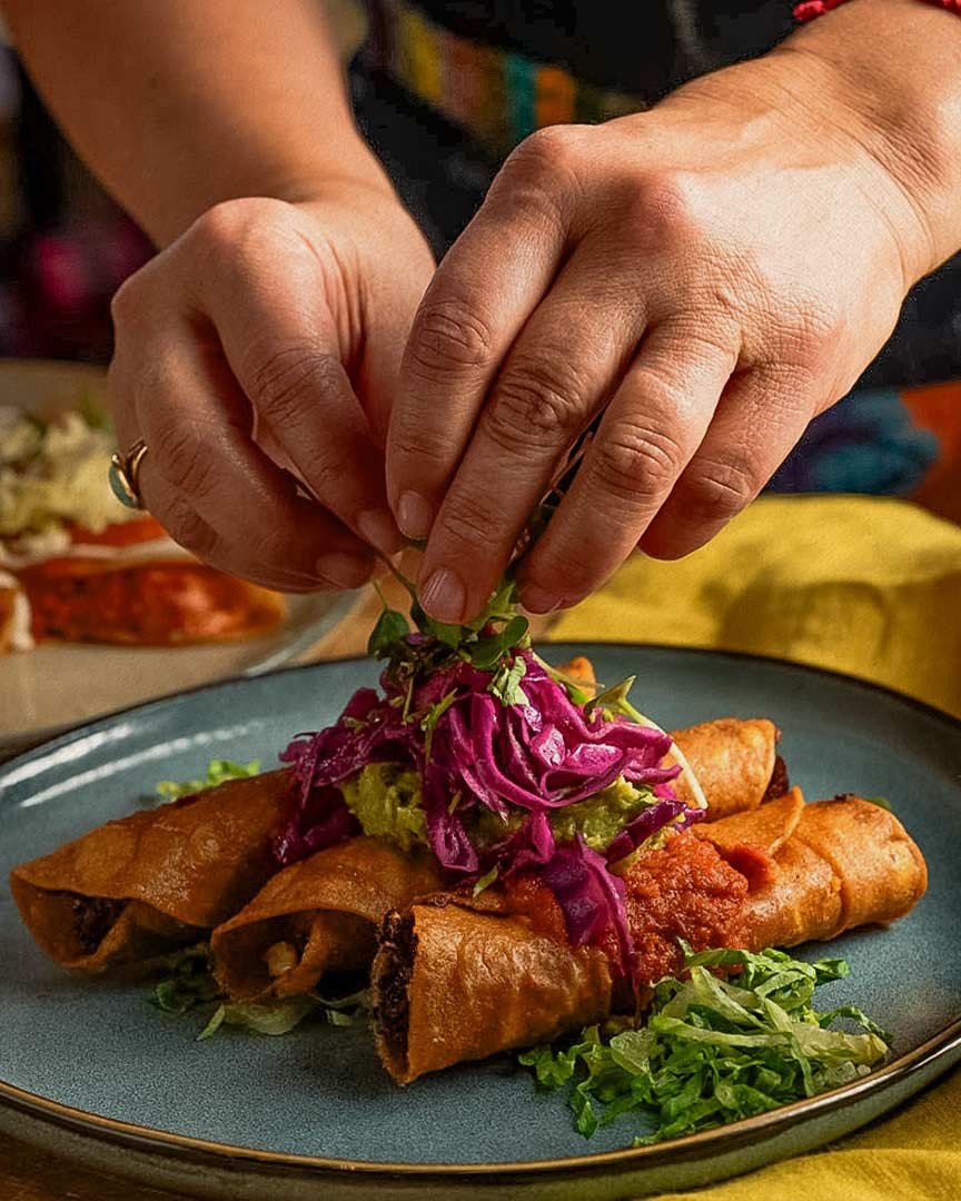 Vegan flautas dish at Gracias Madre West Hollywood